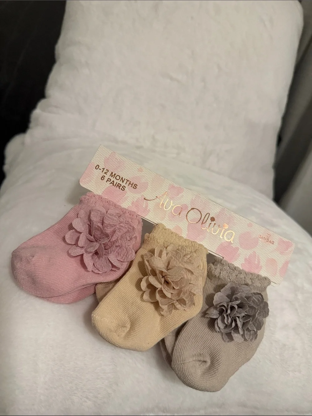 Ava Olivia NWT 6 pk Baby Girl Flower Bow Socks Boutique Booties NEW!